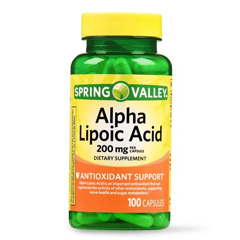 Spring Valley Alpha Lipoic Acid Capsules 200 Mg 100 Ct Walmart