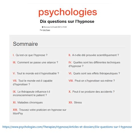 La presse parle de l hypnose Agnès Hypnose