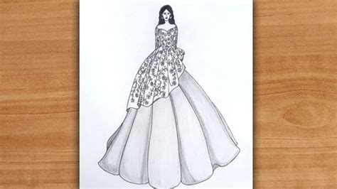 How to draw a Girl Beautiful dress -Drawing easy || Pencil sketch for ...