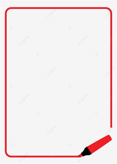 Red Highlighter Page Border Pen Border Red Vector Pen Border Red PNG