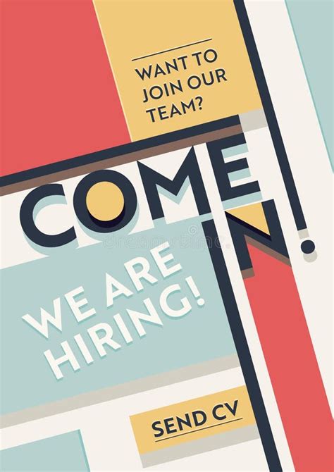 We Are Hiring Typography On Geometric Modern Style Colorful Shapes