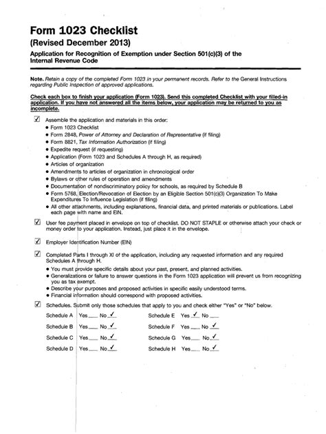 Fillable Online Form 1023 Checklist Nebula Wsimg Fax Email Print