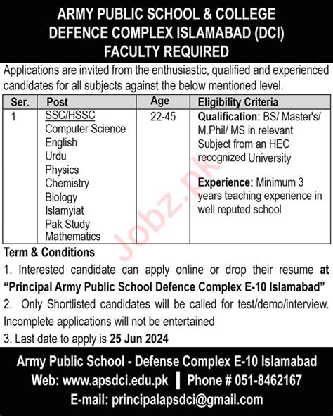 Defence Complex Islamabad Jobs Job Advertisement Pakistan