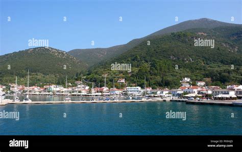 SAMI, KEFALONIA, GREECE - SEPTEMBER 8, 2012: Amazing view of town of ...