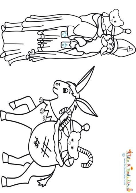 Coloriage de saint Nicolas et son âne Coloriage saint Nicolas