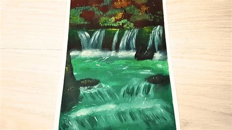 Beautiful Waterfall Easy Acrylic Painting For Beginners Youtube