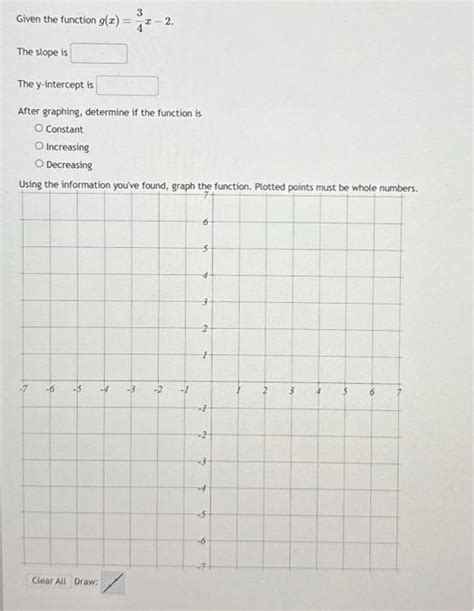 Solved The Function G X 43x−2 Pe Is Intercept Is Raphing