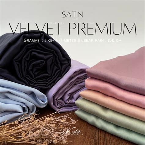 Jual Meter Kain Satin Velvet Premium Bahan Kebaya Bahan Seragaman