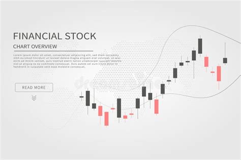 Candlestick Chart In Financial Market Vector Illustration On Blue