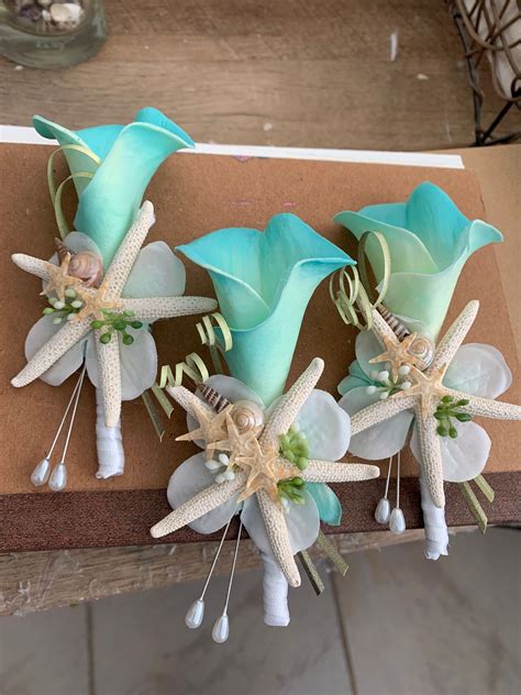 These Teal Calla Lily Boutonnieres Are Made To Order For Each Wedding