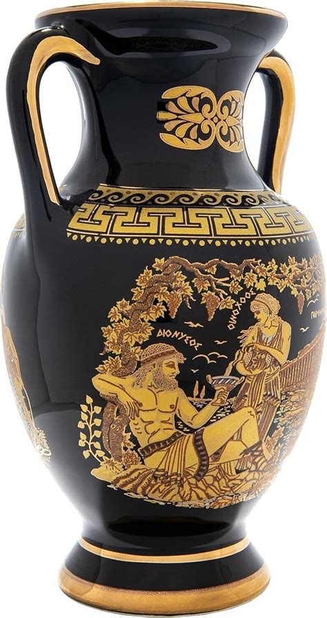 Ancient Greek Minoan Amphora Dionysus Handmade Ceramic Pottery Vase