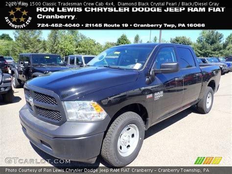 Diamond Black Crystal Pearl 2020 Ram 1500 Classic Tradesman Crew Cab 4x4 Blackdiesel Gray