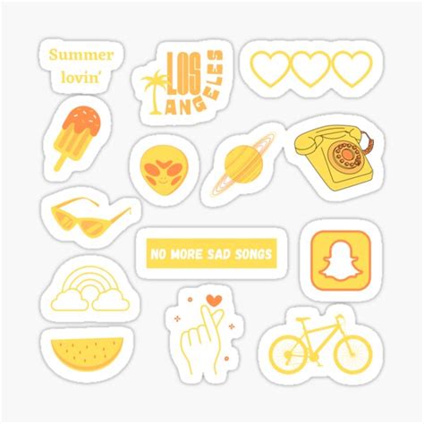 Yellow Aesthetic Pack Sticker By Hoetoons Redbubble