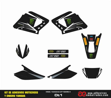 Graficas Yamaha Dt Black Adhesivosembarrados