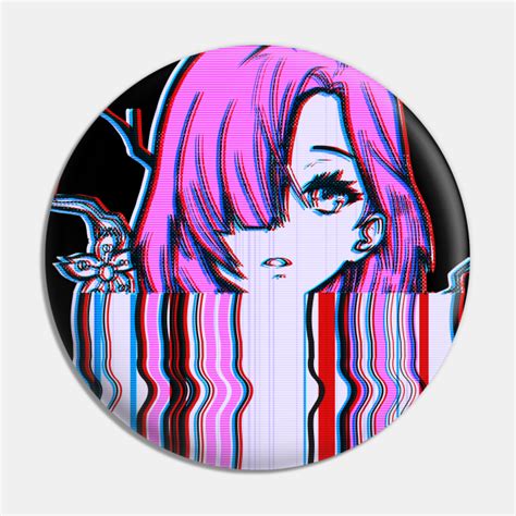 Anime Girl Vaporwave Waifu Japanese Aesthetic Weeb Vaporwave Anime Girl Pin Teepublic