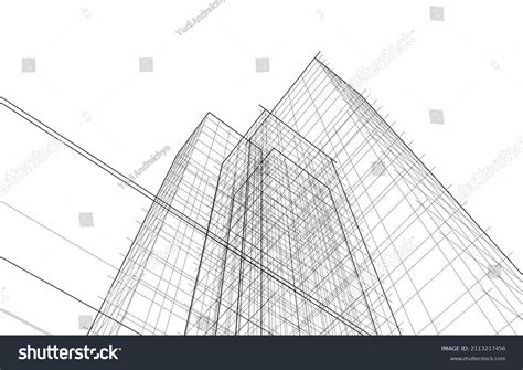 Abstract Architecture Linear Drawing Vector Illustration Stock Vector ...