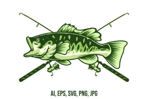 Bass Fishing Vector Drawing Design Graphic By Raulyufitraf Creative