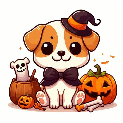 Premium Vector Cute Halloween Dog Vector On White Background