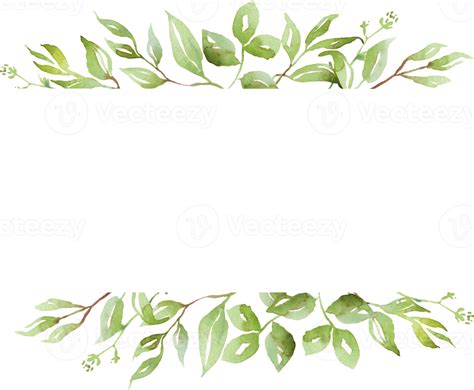 Watercolor Greenery Frame Png