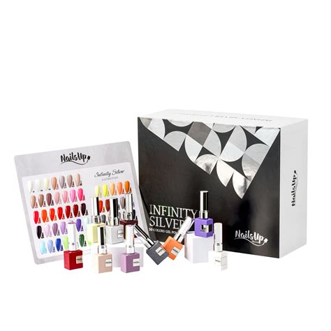 Set 50 Oja Semipermanenta NailsUp Infinity Silver Cadou Catalog