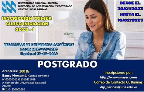 Inscripción Postgrado 1er Curso Iniciación Universidad Nacional