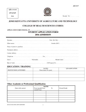 Fillable Online COLLEGE OF HEALTH SCIENCES COHES Fax Email Print