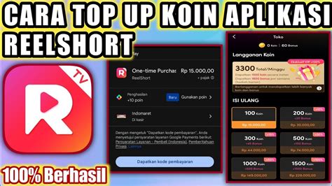 Cara Top Up Koin Aplikasi Reelshort Top Up Reelshort YouTube