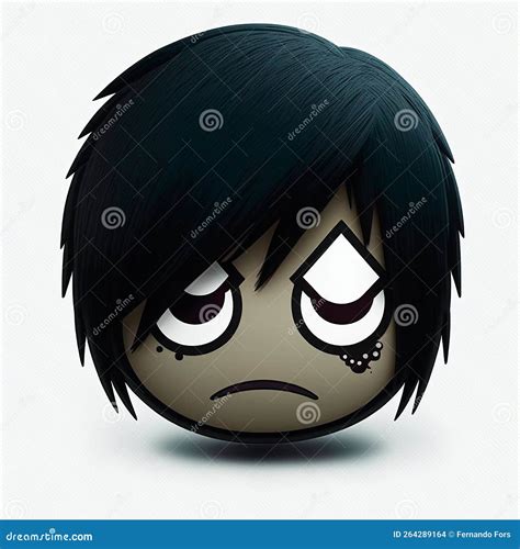 Emo 3d Emoji Face Ai Generated Stock Illustration Illustration Of