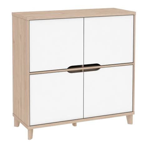 Rangement Portes Nordic Imitation Ch Ne Et Blanc Buffet But