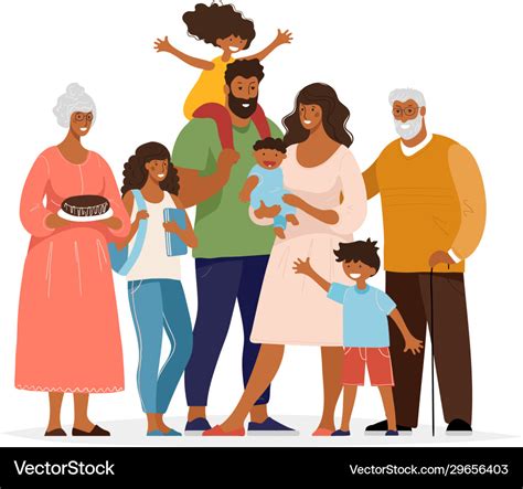 A large black family different generations Vector Image