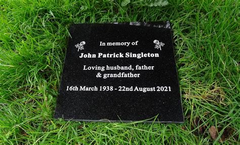 Ukgifts Personalised Engraved Natural Granite Memorial Plaque Grave