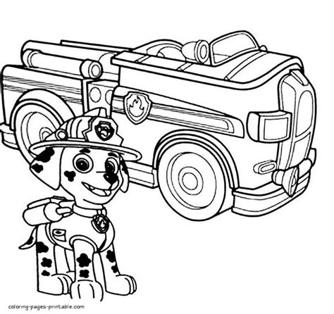 Paw Patrol printables coloring pages. Marshall || COLORING-PAGES ...