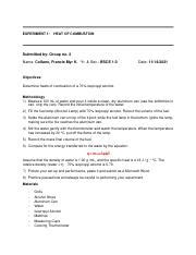 Experiment-1 Group-3 Heat-of-Combustion.pdf - EXPERIMENT 1: HEAT OF COMBUSTION Submitted by ...