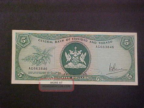 Trinidad And Tobago Paper Money Dollars Banknote