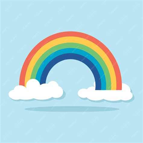 Icono De Arco Iris Y Nubes Diseño Plano Vector Ilustración Vector Premium