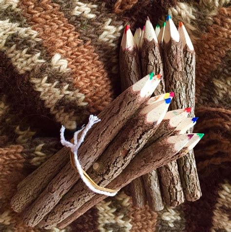 twig pencils hand carved multi coloured bundle ethically sourced
