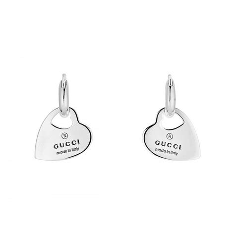 Gucci Trademark Open Heart Sterling Silver Earrings Ybd796302001 Francis And Gaye Jewellers