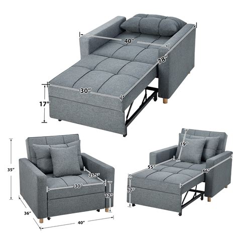 Buy Esright Convertible Chair Bed 3 In 1 40 Inch Sleeper Chair Bed