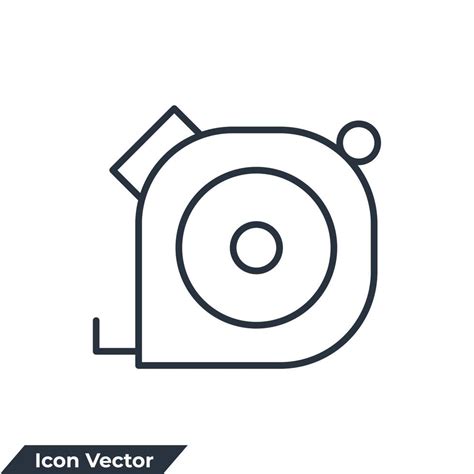 tape measure icon logo vector illustration. Measurement tape symbol ...