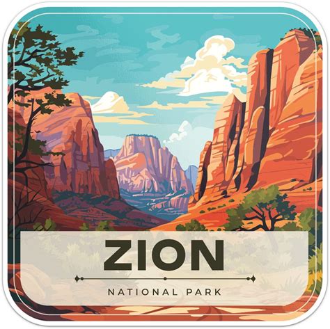 Zion National Park Sticker Waterproof Vinyl Decal For Car Bumper Laptop Water