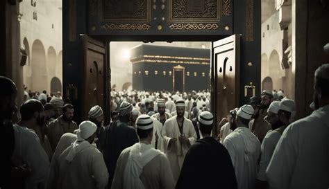 Premium AI Image | kaaba with hajj pilgrims