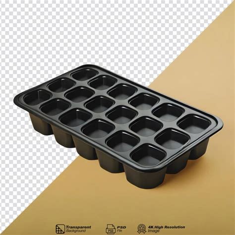 Premium PSD A Rear View Of An Isolated Black Silicone Ice Cube Tray