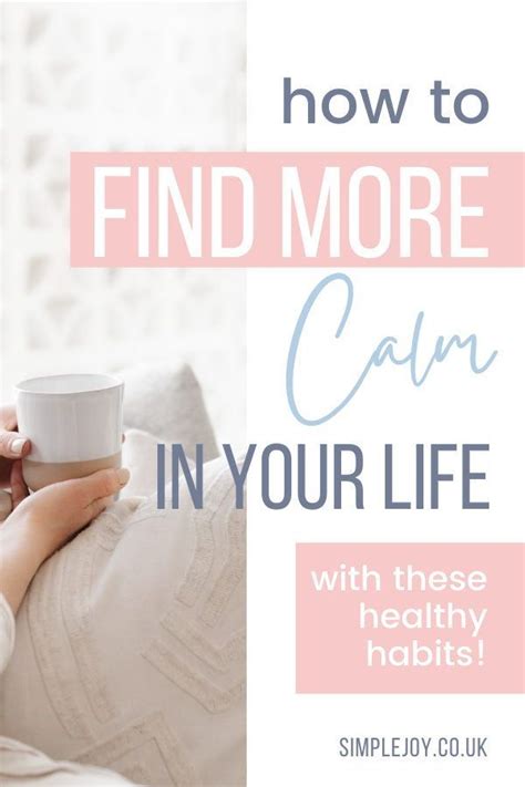 Healthy Habits For A Calmer You Simple Joy Healthy Habits