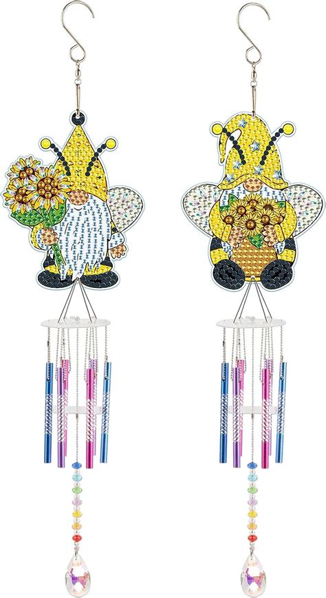 DCIDBEI Diamond Painting Wind Chimes Set Of 2 Suncatcher Crafts Diamond