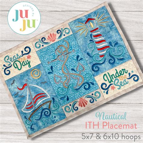 ITH Nautical Placemat Machine Embroidery Designs By JuJu