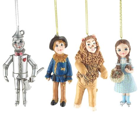 Hanging Ceramic Wizard of Oz Christmas Tree Ornaments, 5-Inch, 4 Piece ...