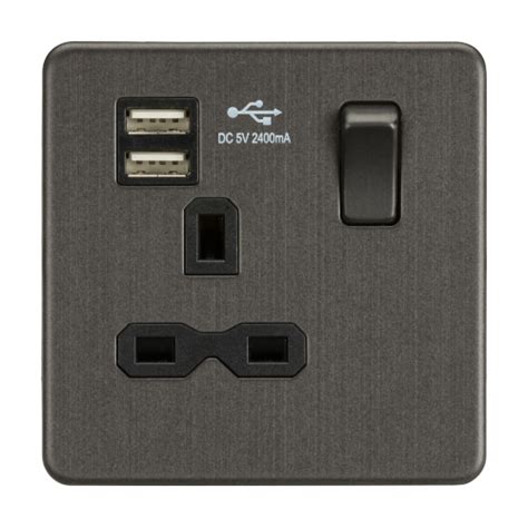 Knightsbridge Screwless A G Switched Socket With Dual Usb Charger