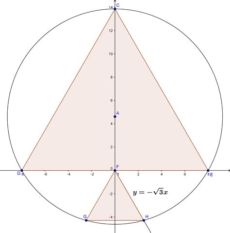 geometry - Find the side of an equilateral triangle inscribed in a ...