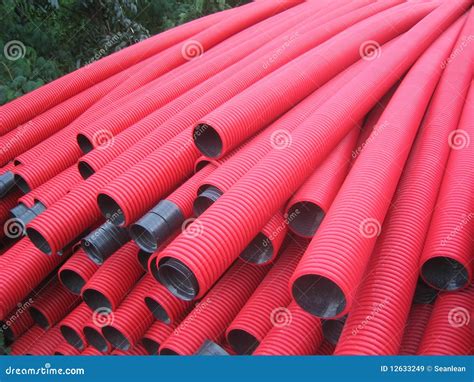 Red Pvc Pipes Stock Image Image Of Pipeline Tubes Construction