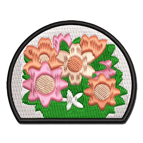 Pocket Of Posies Flower Bouquet Applique Multi Color Embroidered Hook